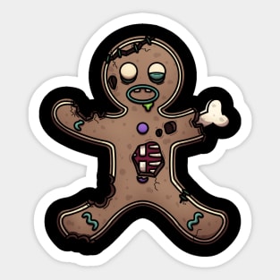 Zombie Gingerbread Man Sticker